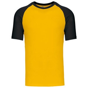 Kariban K330 - BASEBALL - TWEEKLEURIG T-SHIRT Geel/Zwart