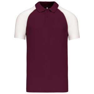 Kariban K226 - BASEBALL POLO Bordeaux/Wit