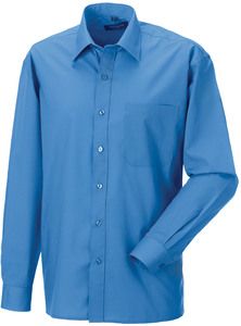 Russell Collection RU934M - Poly/Katoenen Easy Care Poplin Overhemd Met Lange Mouw