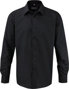 Russell Collection RU956M - Ultimate Strijkvrij Overhemd Met Lange Mouwen Zwart