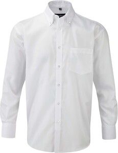 Russell Collection RU956M - Ultimate Strijkvrij Overhemd Met Lange Mouwen Wit