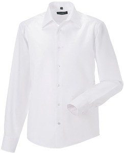Russell Collection RU958M - Ultimate Strijkvrij Overhemd Met Lange Mouwen Wit