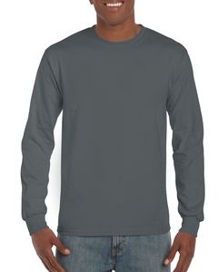 Gildan GD014 - Ultra Cotton™ adult t-shirt met lange mouw Houtskool
