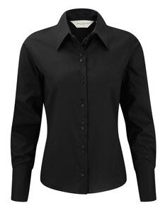 Russell J956F - Ultiem strijkvrij damesoverhemd met lange mouw Zwart