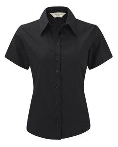 Russell J957F - Ultiem strijkvrij damesoverhemd met korte mouw Zwart