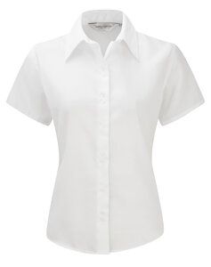 Russell J957F - Ultiem strijkvrij damesoverhemd met korte mouw Wit