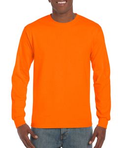 Gildan 2400 - Ultra T-Shirt met Lange Mouwen Veiligheid Oranje