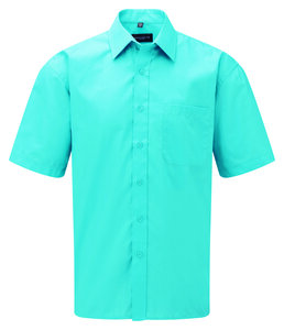 Russell Collection R-935M-0 - Poplin Overhemd met Korte Mouwen