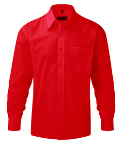 Russell Collection R-934M-0 - Poplin Overhemd met Lange Mouwen