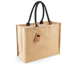 Westford mill WM407 - Klassieke Jute Shopper Natuurlijk / Zwart