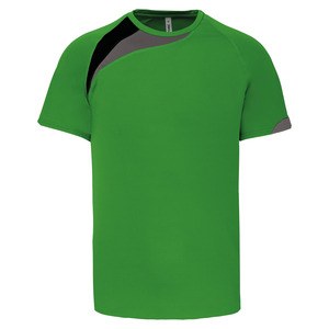 ProAct PA437 - KINDER SPORTSHIRT Groen / Zwart / Stormgrijs