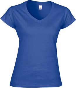 Gildan GI64V00L - Dames Softstyle V-Hals T-Shirt Koningsblauw