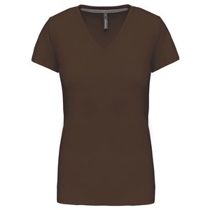 Kariban K381 - DAMES T-SHIRT MET V-HALS Chocolade