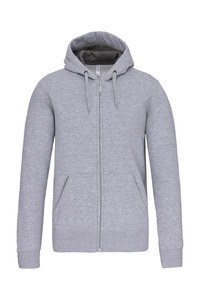 Kariban K444 - HOODED SWEATER MET RITS Oxford grijs