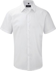 Russell Collection RU963M - Overhemd Met Visgraat-Motief Met Korte Mouw
