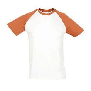 SOL'S 11190 - Funky Heren Tweekleurig T Shirt Met Raglan Mouwen Blanc / Oranje