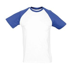 SOL'S 11190 - Funky Heren Tweekleurig T Shirt Met Raglan Mouwen Blanc / Koninklijk