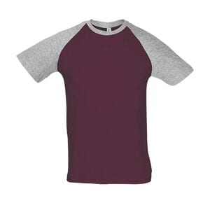 SOL'S 11190 - Funky Heren Tweekleurig T Shirt Met Raglan Mouwen Bordeaux