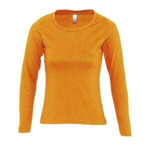 SOL'S 11425 - MAJESTIC Dames Tee Shirt Ronde Hals Lange Mouwen Oranje