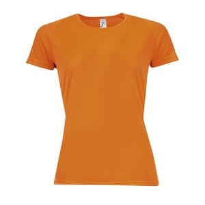 SOL'S 01159 - SPORTY VROUW Dames T Shirt Raglan Mouwen Oranje fluo