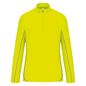 Proact PA335 - Herenrunningsweater met halsrits Fluorescerend geel