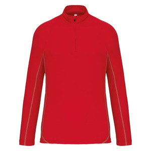 Proact PA335 - Herenrunningsweater met halsrits Sportief Rood