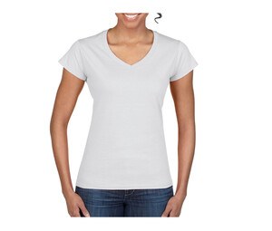 Gildan GN647 - Softstyle Ladies V-Neck T-Shirt Wit