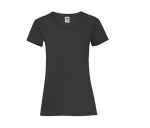 Fruit of the Loom SC600 - Dames Valueweight T-Shirt Zwart