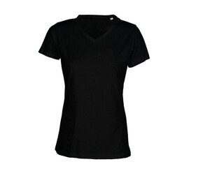 Zonder label SE634 - Geen Label Met V-Hals T-Shirt Dames Zwart