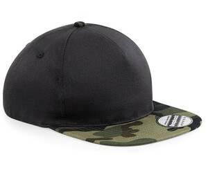 Beechfield BF691 - Camo snapback Zwart/Jungle Camo