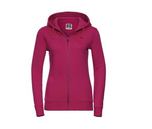 Russell JZ66F - Authentic Hoodie met Rits Dames Fuchsia