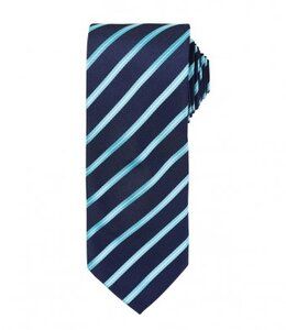 Premier PR784 - Sports Stripe Tie Marine/turquoise
