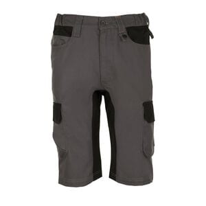 SOL'S 01562 - IMPULSE PRO Workwear Short Heren Tweekleurig Donkergrijs / Zwart