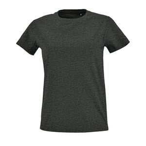 SOL'S 02080 - Imperial FIT WOMEN Dames Nauwaansluitend T Shirt Met Ronde Hals Houtskool gemêleerd