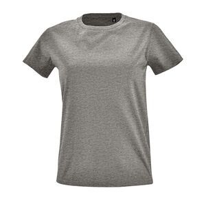 SOL'S 02080 - Imperial FIT WOMEN Dames Nauwaansluitend T Shirt Met Ronde Hals Gemengd grijs