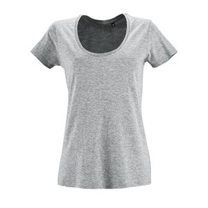 SOL'S 02079 - Metropolitan Dames Laag Uitgesneden T Shirt Met Ronde Hals Gemengd grijs