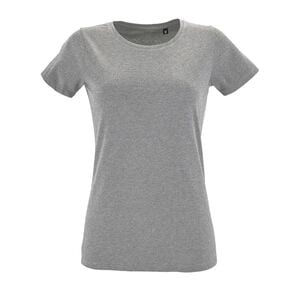 SOL'S 02758 - Regent Fit Women Dames Nauwsluitend T Shirt Met Ronde Hals Gemengd grijs
