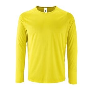 SOL'S 02071 - Sporty Lsl Men Heren Sport T Shirt Met Lange Mouwen Neon Geel