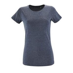 SOL'S 02758 - Regent Fit Women Dames Nauwsluitend T Shirt Met Ronde Hals Heather spijkerstof