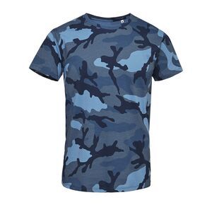 SOL'S 01188 - Camo Men Heren T Shirt Ronde Hals Blauw Camo