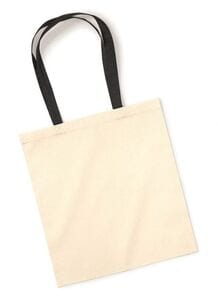 Westford mill W101C - Bag For Life Boodschappentas Met Gekleurde Handvaten Natuurlijk/Zwart