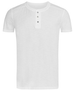 Stedman STE9430 - T-shirt met ronde hals en knopen voor mannen Shawn  Wit