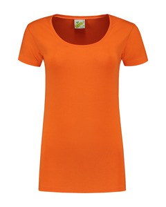 Lemon & Soda LEM1268 - T-shirt Crewneck katoen/elastiek voor haar Oranje