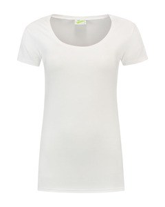 Lemon & Soda LEM1268 - T-shirt Crewneck katoen/elastiek voor haar Wit