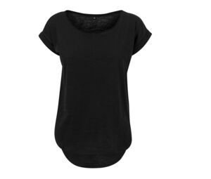 Build Your Brand BY036 - Dames T-Shirt Met Lange Rug Zwart