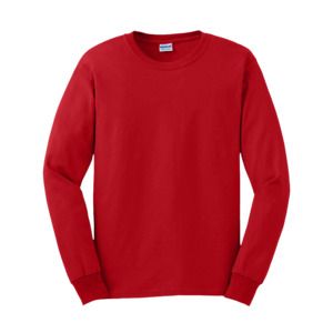 Gildan GN186 - Ultra Katoen T-shirt Lange Mouw voor volwassenen Rood