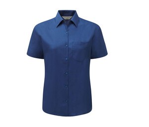 Russell Collection JZ35F - Dames Poplin Overhemd Koningsblauw