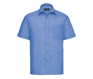 Russell Collection JZ935 - Poly/Katoenen Easy Care Poplin Overhemd Met Korte Mouw Bedrijfsblauw
