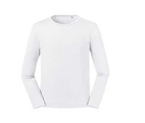 RUSSELL RU100M - Men's Organic Long Sleeve T-Shirt Wit