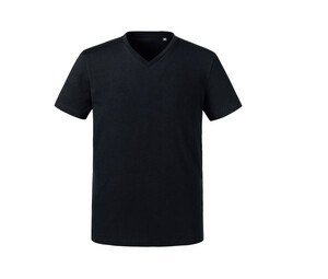 Russell RU103M - Heren biologisch V-hals T-shirt Zwart